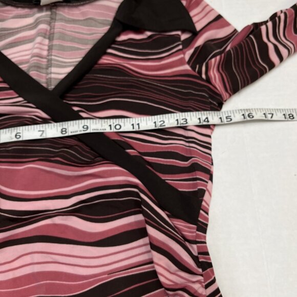 Vintage Y2K Rag Dress Womens S Striped Mini Collared V‎ Neck 70s Groovy Retro - Picture 8 of 8